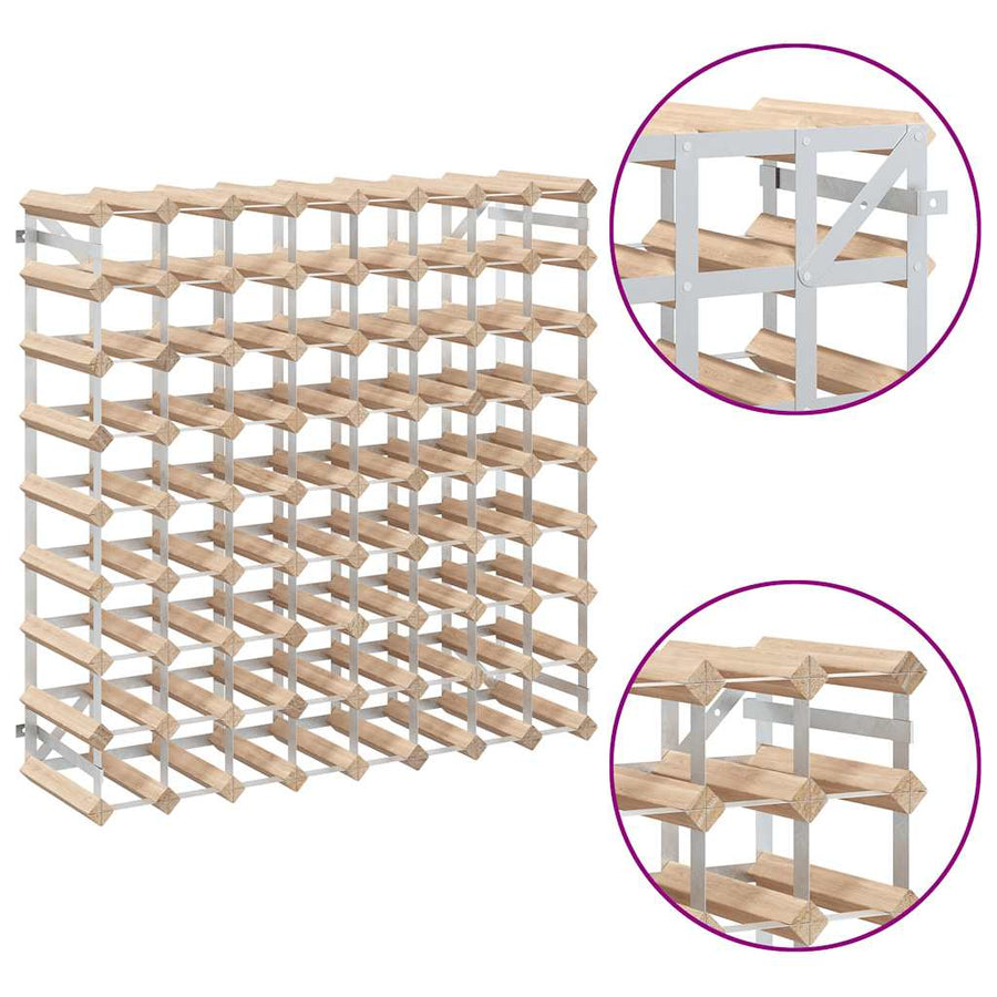 Wine Rack for 72 Bottles Solid Pinewood