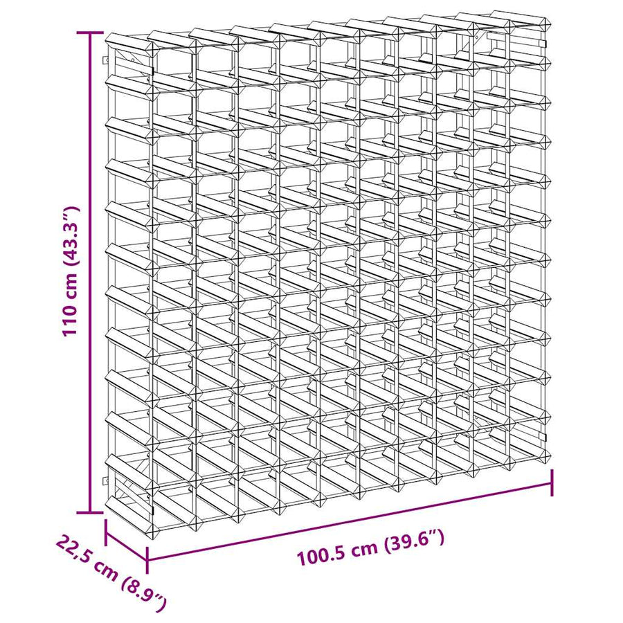 Wine Rack for 120 Bottles Solid Pinewood
