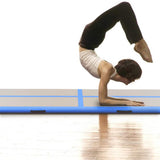 Inflatable Gymnastics Mat with Pump 300x100x10 cm PVC Blue - Front View