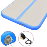 Inflatable Gymnastics Mat with Pump 300x100x10 cm PVC Blue - Low Angle
