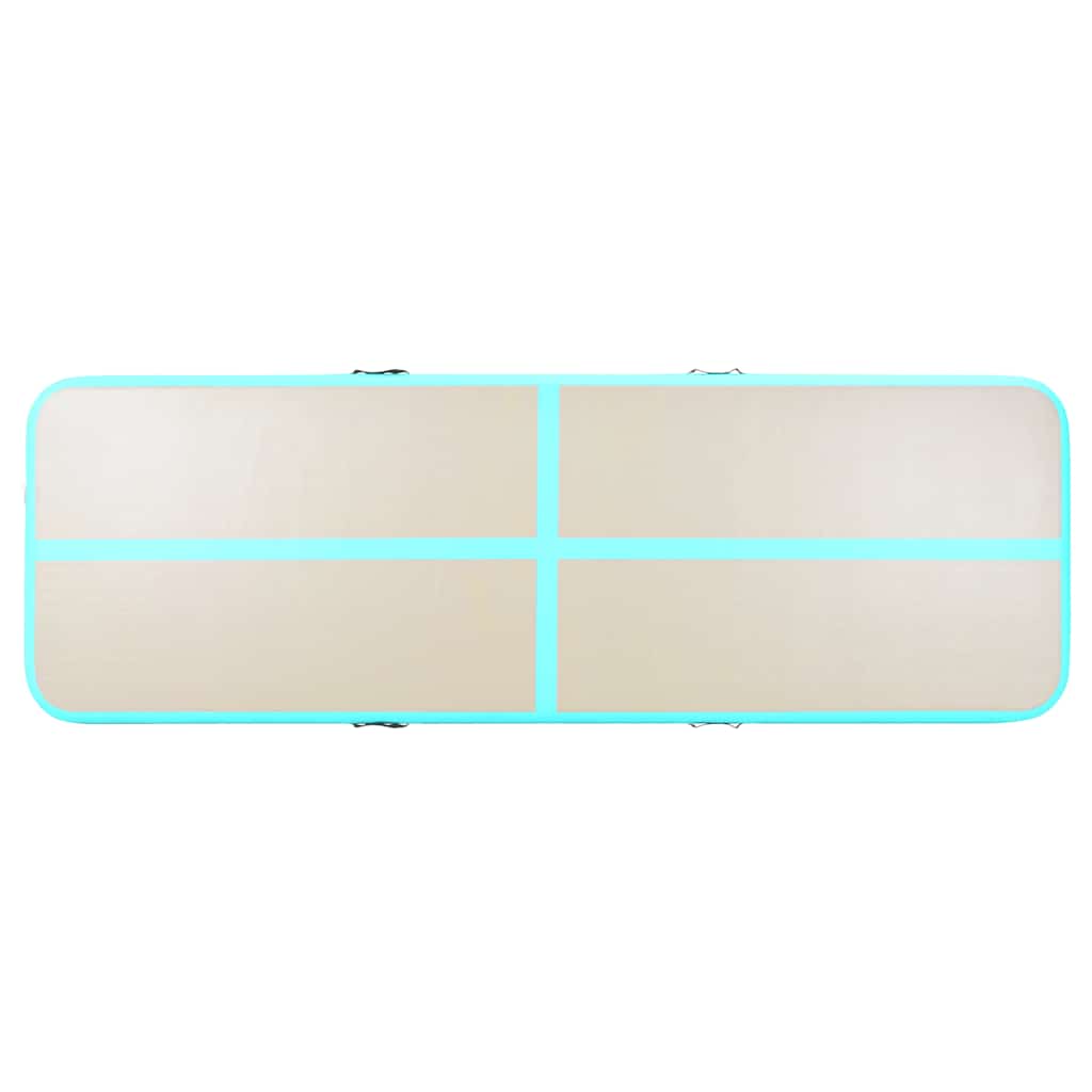 Inflatable Gymnastics Mat with Pump 300x100x10 cm PVC Green