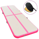 Inflatable Gymnastics Mat with Pump 400x100x10 cm PVC Pink