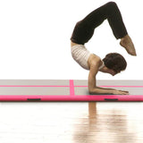 Inflatable Gymnastics Mat with Pump 400x100x10 cm PVC Pink - Front View