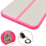 Inflatable Gymnastics Mat with Pump 400x100x10 cm PVC Pink - Low Angle