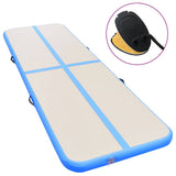 Inflatable Gymnastics Mat with Pump 400x100x10 cm PVC Blue
