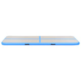 Inflatable Gymnastics Mat with Pump 400x100x10 cm PVC Blue - 45-Degree Angle