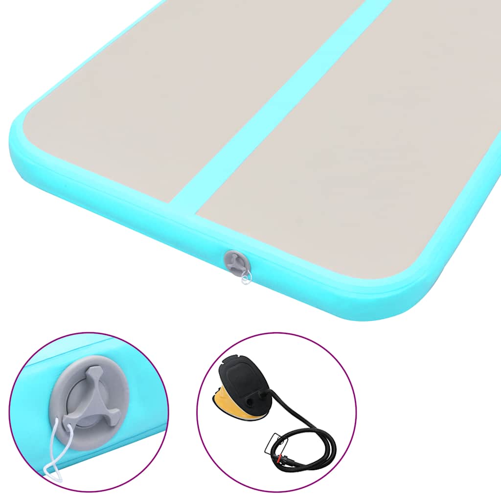 Inflatable Gymnastics Mat with Pump 400x100x10 cm PVC Green