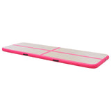 Inflatable Gymnastics Mat with Pump 500x100x10 cm PVC Pink - Top-Down View