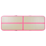 Inflatable Gymnastics Mat with Pump 500x100x10 cm PVC Pink - Close-Up Angle