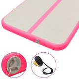 Inflatable Gymnastics Mat with Pump 500x100x10 cm PVC Pink - Low Angle