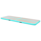 Inflatable Gymnastics Mat with Pump 500x100x10 cm PVC Green - Top-Down View