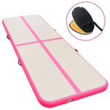 Inflatable Gymnastics Mat with Pump 600x100x10 cm PVC Pink
