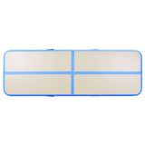 Inflatable Gymnastics Mat with Pump 600x100x10 cm PVC Blue - Close-Up Angle