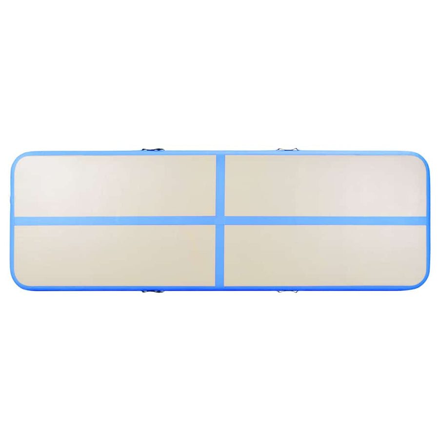 Inflatable Gymnastics Mat with Pump 600x100x10 cm PVC Blue