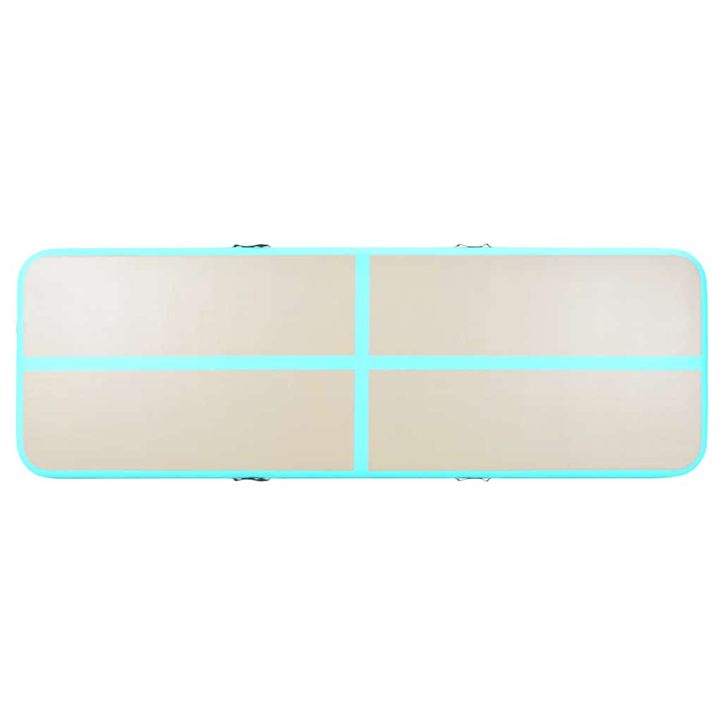 Inflatable Gymnastics Mat with Pump 600x100x10 cm PVC Green