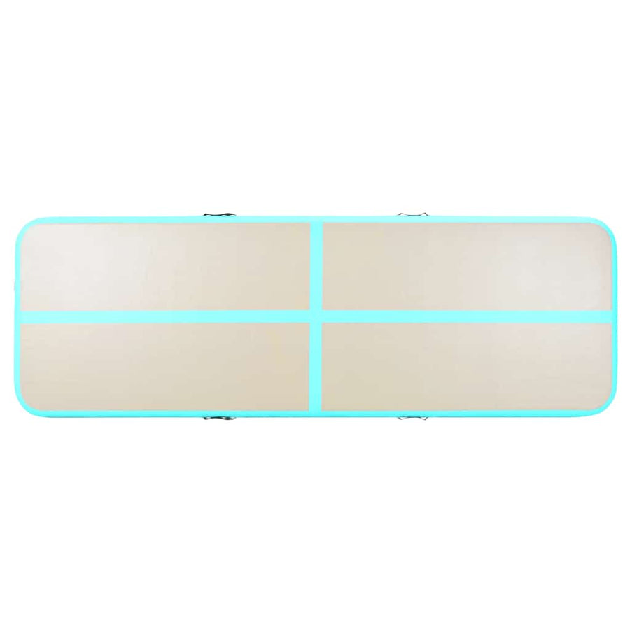 Inflatable Gymnastics Mat with Pump 600x100x10 cm PVC Green