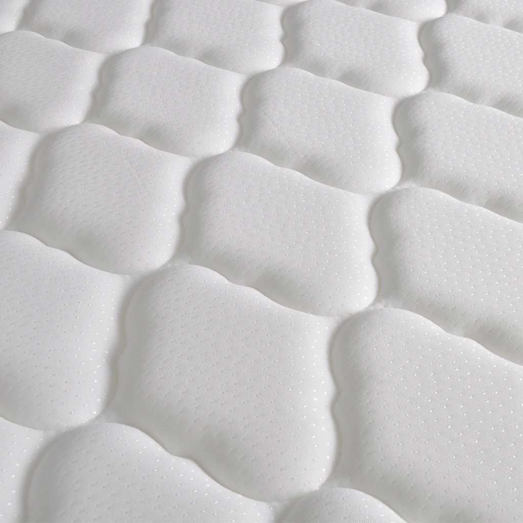 Bed with Memory Foam Mattress White Metal 153x203 cm Queen