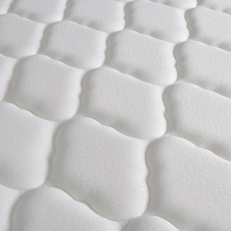 Bed with Memory Foam Mattress White Metal 153x203 cm Queen