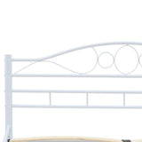 Bed with Memory Foam Mattress White Metal 153x203 cm Queen - 45-Degree Angle