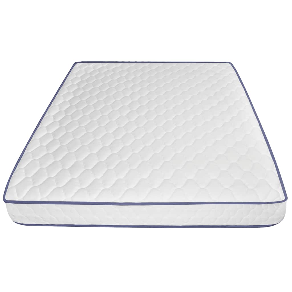 Bed with Memory Foam Mattress White Metal 153x203 cm Queen