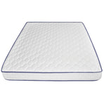 Bed with Memory Foam Mattress White Metal 153x203 cm Queen