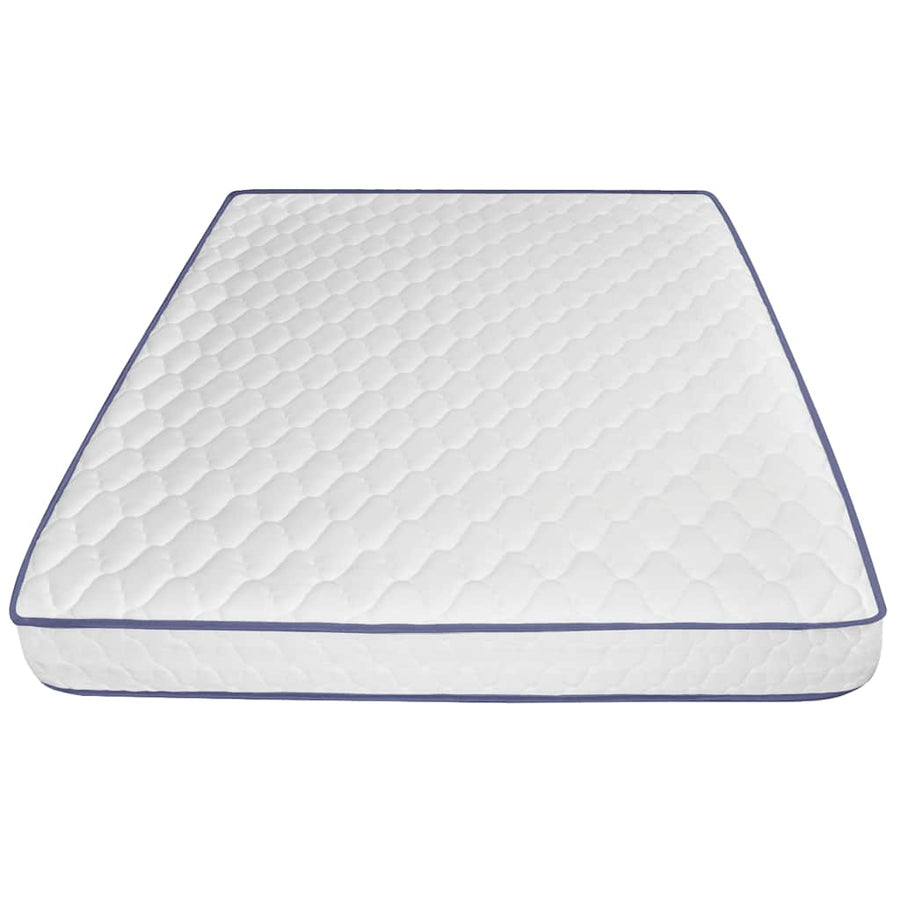 Bed with Memory Foam Mattress White Metal 153x203 cm Queen