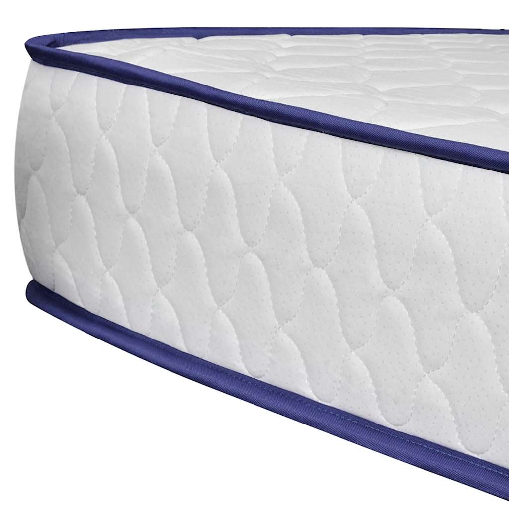 Bed with Memory Foam Mattress White Metal 153x203 cm Queen
