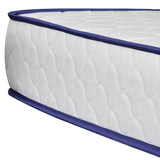 Bed with Memory Foam Mattress White Metal 153x203 cm Queen - Low Angle