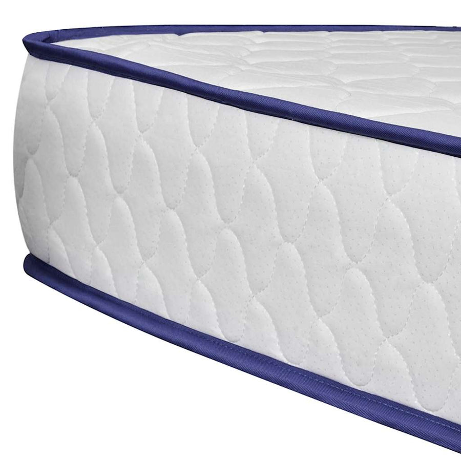 Bed with Memory Foam Mattress White Metal 153x203 cm Queen