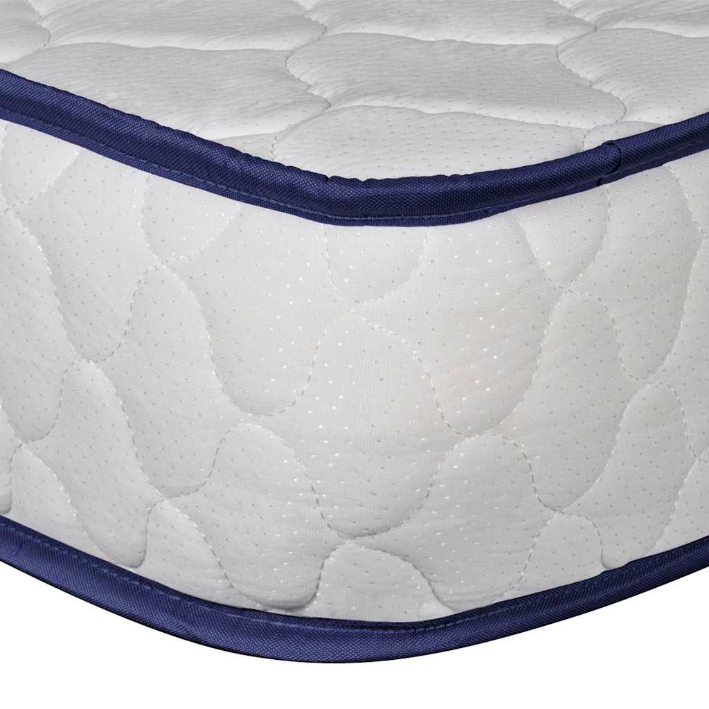Bed with Memory Foam Mattress White Metal 153x203 cm Queen