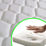 Bed with Memory Foam Mattress White Metal 153x203 cm Queen - Extra Image