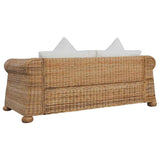 2-Seater Sofa with Cushions Natural Rattan - 45-Degree Angle
