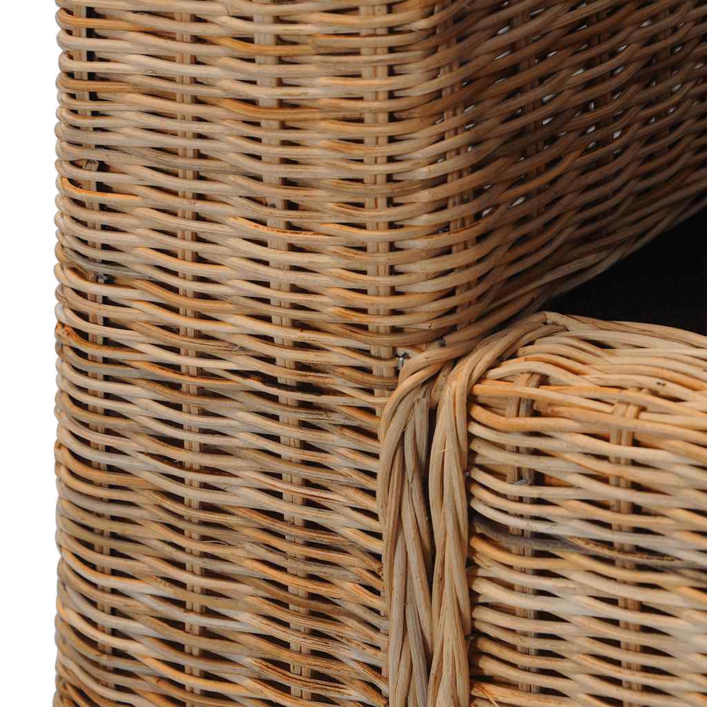 2-Seater Sofa with Cushions Natural Rattan