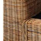 2-Seater Sofa with Cushions Natural Rattan