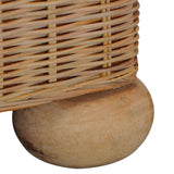 2-Seater Sofa with Cushions Natural Rattan