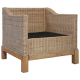Armchair with Cushions Natural Rattan - 45-Degree Angle