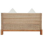 2-Seater Sofa with Cushions Natural Rattan