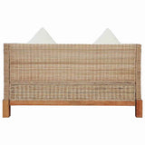 2-Seater Sofa with Cushions Natural Rattan - Rear View