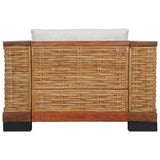 Armchair with Cushions Brown Natural Rattan - Side View