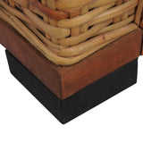 Armchair with Cushions Brown Natural Rattan - Rear View