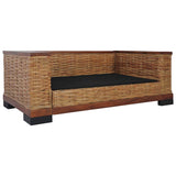 2-Seater Sofa with Cushions Brown Natural Rattan - 45-Degree Angle