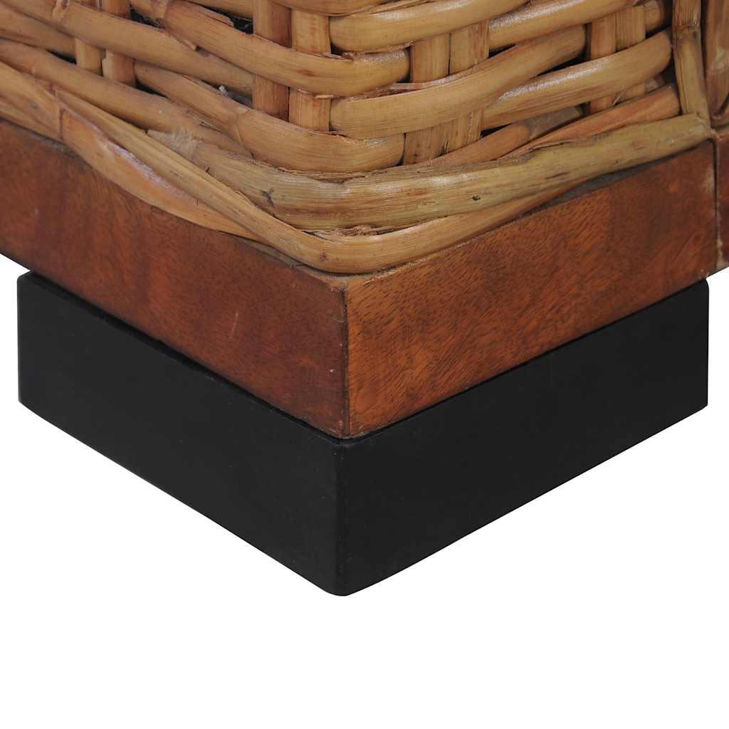 2-Seater Sofa with Cushions Brown Natural Rattan