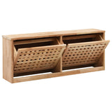 Shoe Storage Bench 94x20x38 cm Solid Walnut Wood - Front View