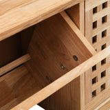 Shoe Storage Bench 94x20x38 cm Solid Walnut Wood - Close-Up Angle