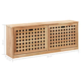 Shoe Storage Bench 94x20x38 Cm Solid Walnut Wood - Low Angle