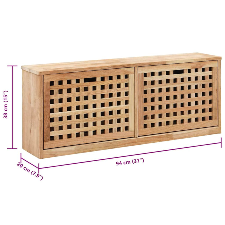 Shoe Storage Bench 94x20x38 cm Solid Walnut Wood