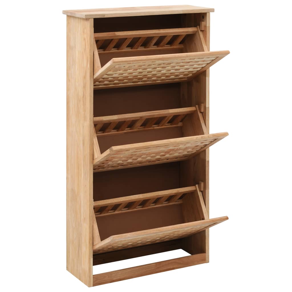 Shoe Storage Cabinet 55x20x104 Cm Solid Walnut Wood
