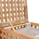 Laundry Bin 39x39x65 Cm Solid Walnut Wood - Top-Down View