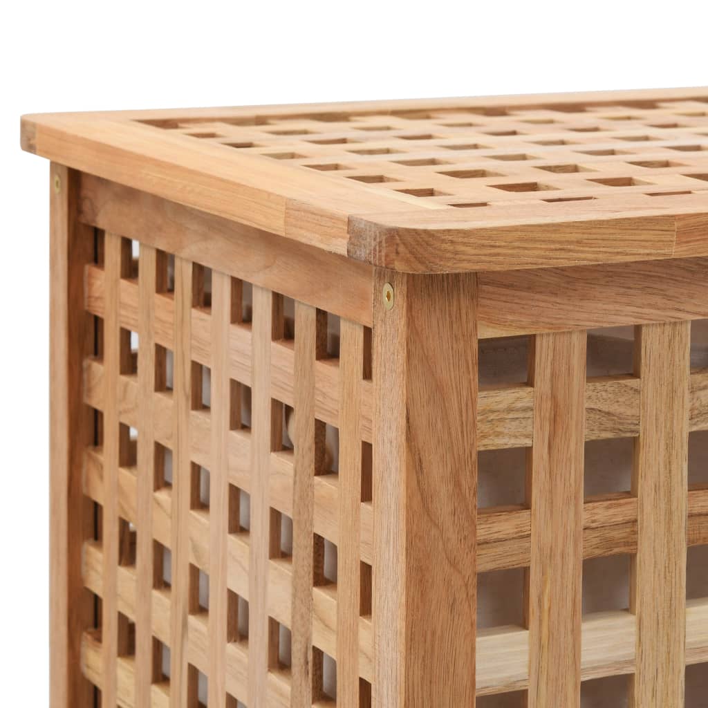 Laundry Bin 39x39x65 Cm Solid Walnut Wood