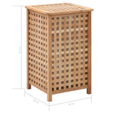 Laundry Bin 39x39x65 Cm Solid Walnut Wood - Close-Up Angle